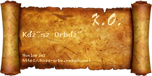 Kósz Orbó névjegykártya